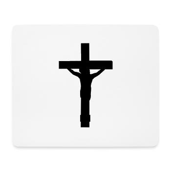 schwarz tot angenagelt kreuz symbol team crew freu - Mousepad (Querformat) - Weiß - Vorne