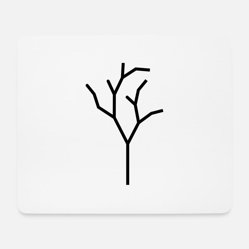 Abstrakter Baum Ast Zweig Natur Form Symbol - Mousepad (Querformat) - Weiß