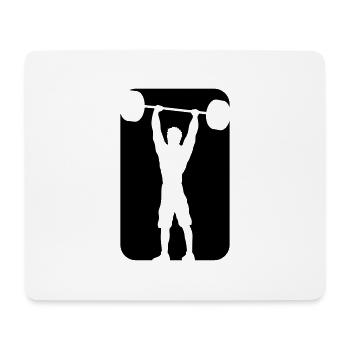 black sport club logo silhouette outline shadow st - Mouse Pad (horizontal) - white - Front