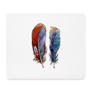 Colorful feathers - Mouse Pad (horizontal) - white - Front