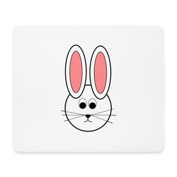 Lapin de dessin animé lapin blanc rose - Tapis de souris (format paysage) - blanc - Devant