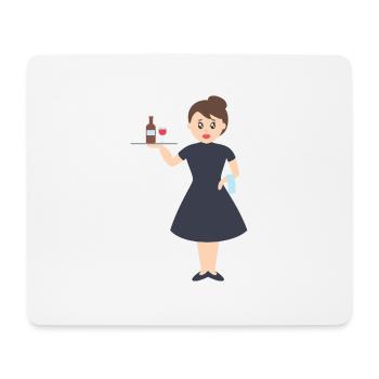 Serveuse - Tapis de souris (format paysage) - blanc - Devant