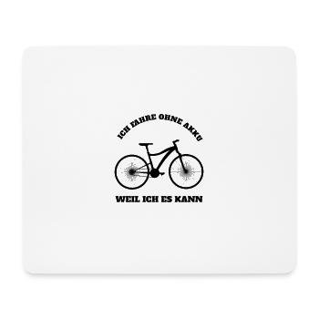 fahrraddesign ich fahre ohne akku weil ich es kann - Mousepad (Querformat) - Weiß - Vorne