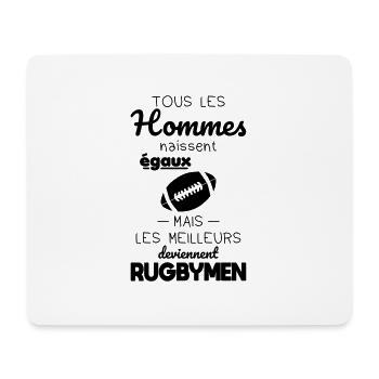 Hommes égaux meilleurs deviennent rugbymen - Tapis de souris (format paysage) - blanc - Devant