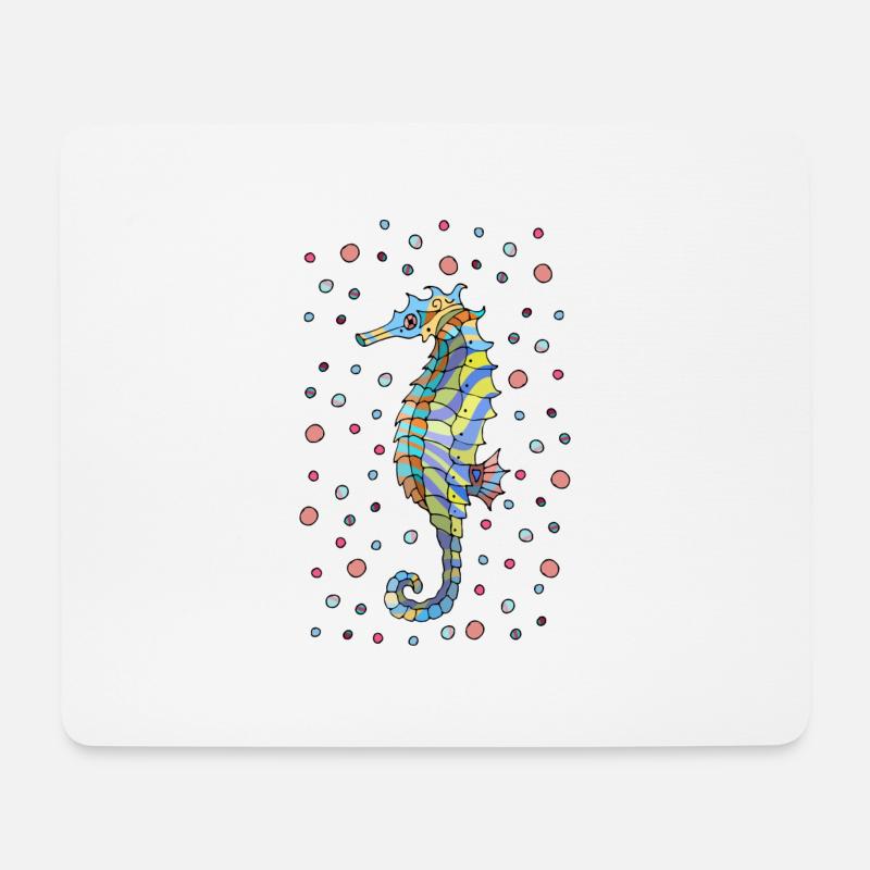 Seepferdchen - Mousepad (Querformat) - Weiß
