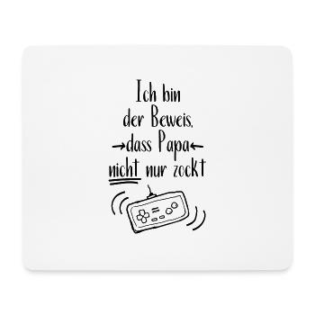 Papa Gamer Zocken Nerd Geschenk Spiel - Mousepad (Querformat) - Weiß - Vorne