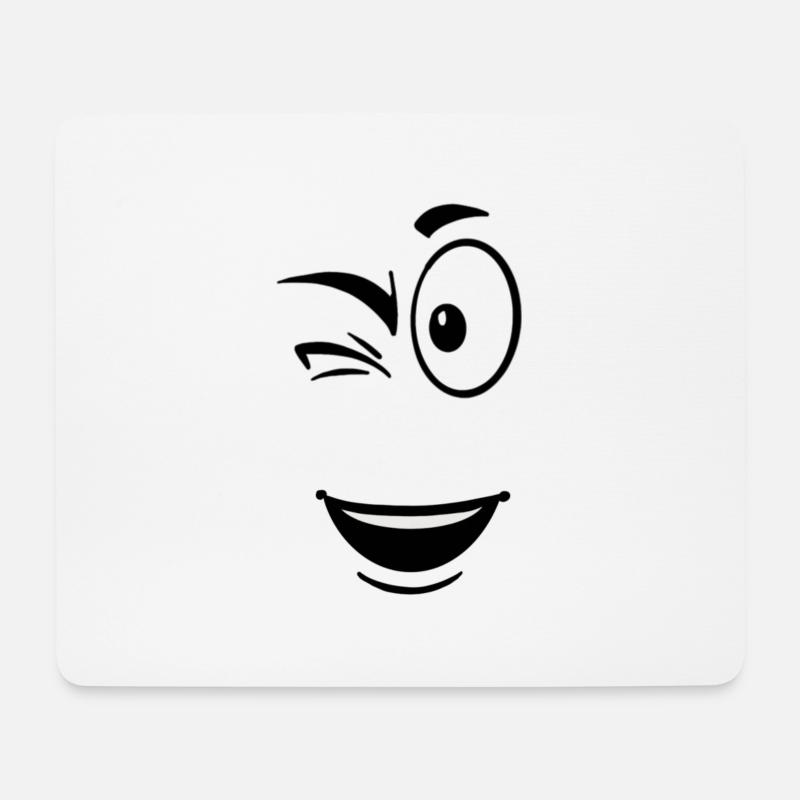 Gesichtsblitz - Mousepad (Querformat) - Weiß