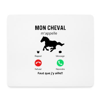 mon cheval m'appelle - Tapis de souris (format paysage) - blanc - Devant