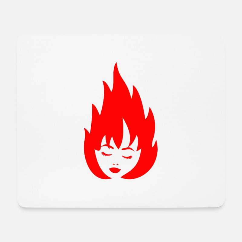 girl on fire - Mousepad (Querformat) - Weiß