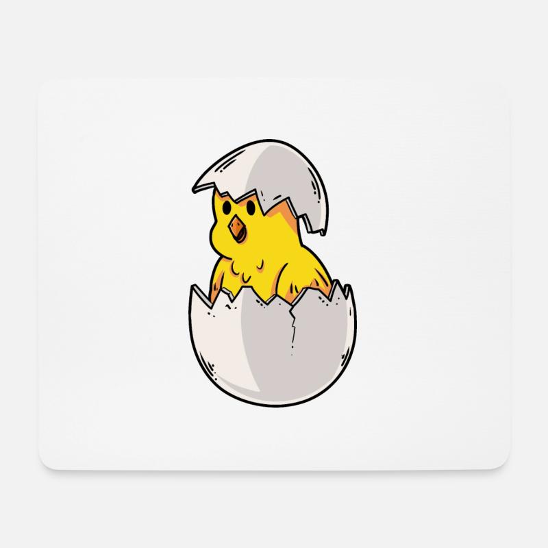 Bauernhof Hühnerstall Ostern Küken Osterei Nest - Mousepad (Querformat) - Weiß