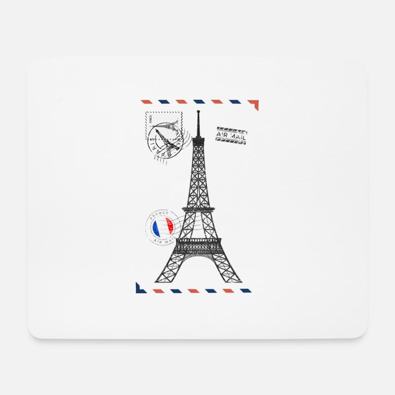 Paris Postkarte Eiffelturm - Mousepad (Querformat) - Weiß