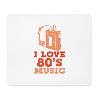 J’adore la musique des années 80 - Tapis de souris (format paysage) - blanc - Devant