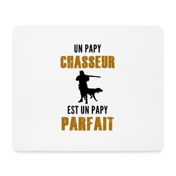 papy chasseur - papy parfait - humour papy chasse - Tapis de souris (format paysage) - blanc - Devant