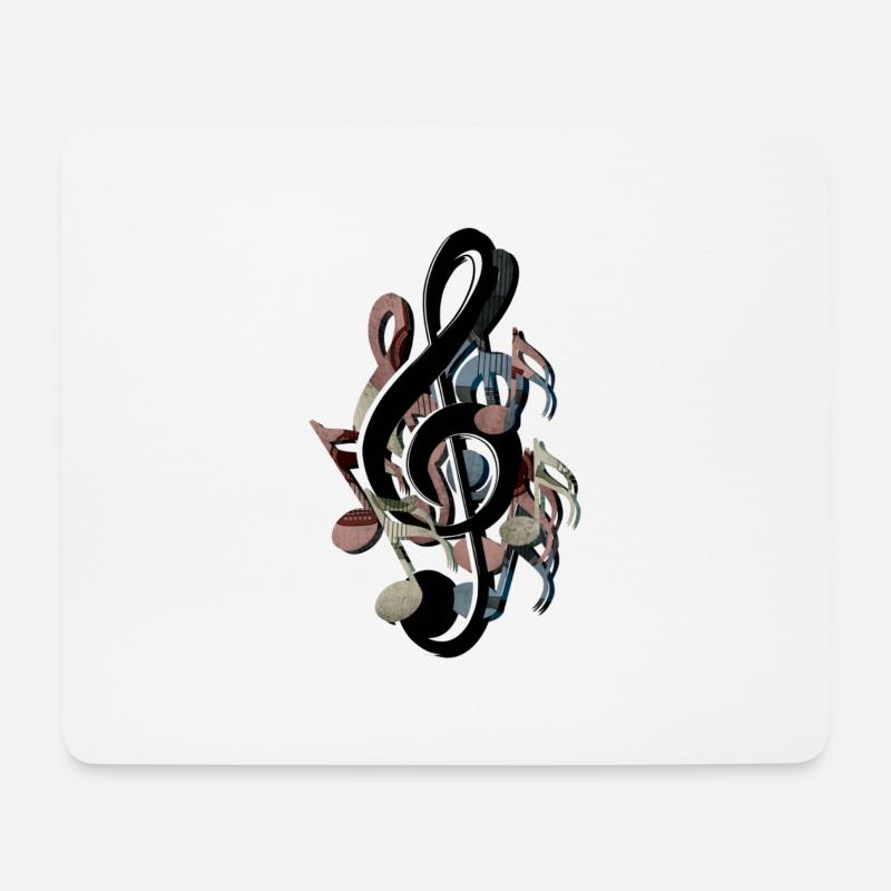 Notenschlüssel - Mousepad (Querformat) - Weiß
