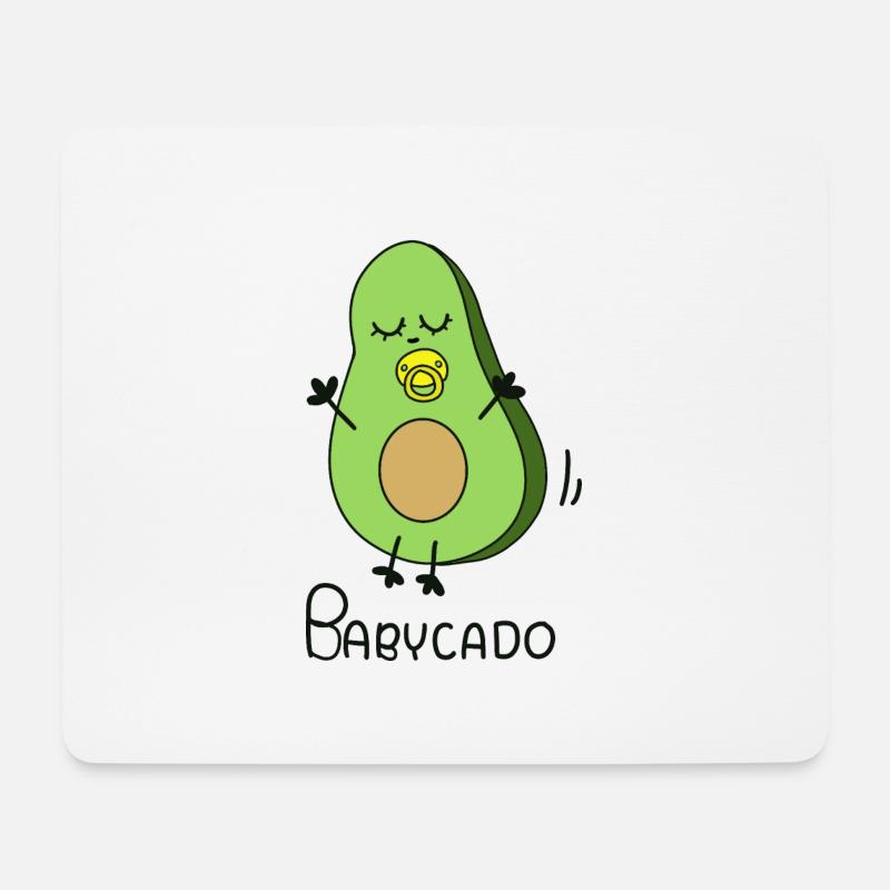 Babycado Baby Avocado - Kind - Mousepad (Querformat) - Weiß