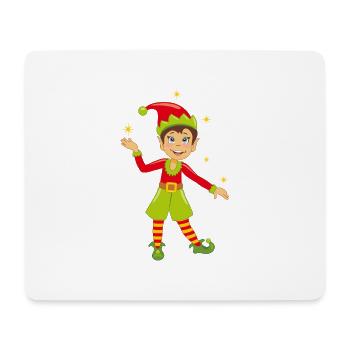 Glücklicher lächelnder Elf fängt die Sterne ein - Mousepad (Querformat) - Weiß - Vorne