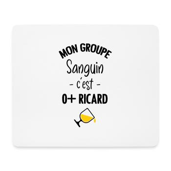 Mon groupe sanguin c'est O+ Pastis - Tapis de souris (format paysage) - blanc - Devant