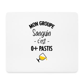 Mon groupe sanguin c'est O+ Pastis - Tapis de souris (format paysage) - blanc - Devant