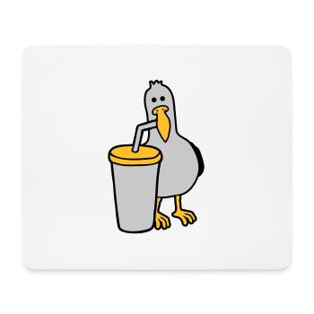 Möwe trinkt Cola Getränk - Mousepad (Querformat) - Weiß - Vorne