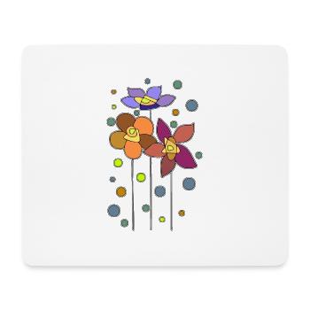 Fleur - Tapis de souris (format paysage) - blanc - Devant