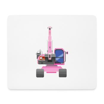 Bagger Pink von vorne - Mousepad (Querformat) - Weiß - Vorne