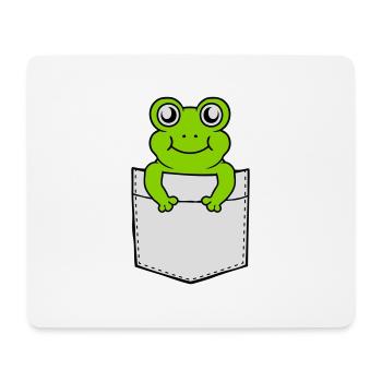 Poche de poitrine petite grenouille douce - Tapis de souris (format paysage) - blanc - Devant