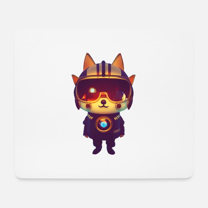 Chien de l’espace - Tapis de souris (format paysage) - blanc