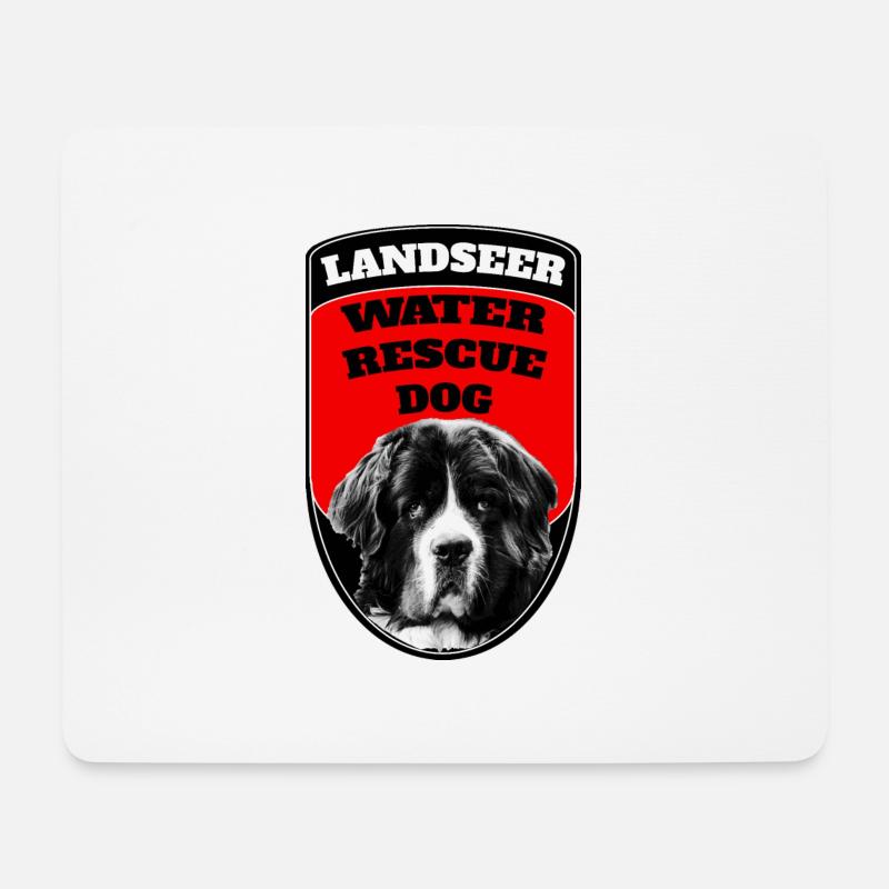LANDSEER RETTUNGSHUND, WASSERRETTUNGSHUND - Mousepad (Querformat) - Weiß