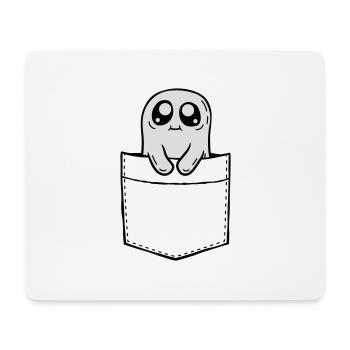 Chest pocket ghost take comic - Mouse Pad (horizontal) - white - Front