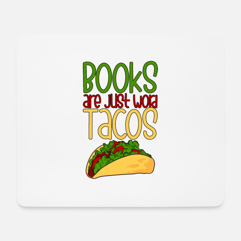 Books Are Just Word Tacos 4 - Mousepad (Querformat) - Weiß