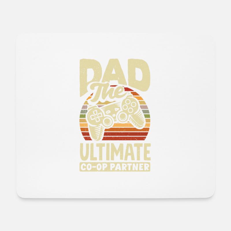 Dad The Ultimate CO-OP Partner Fathers Day Gamer - Mousepad (Querformat) - Weiß