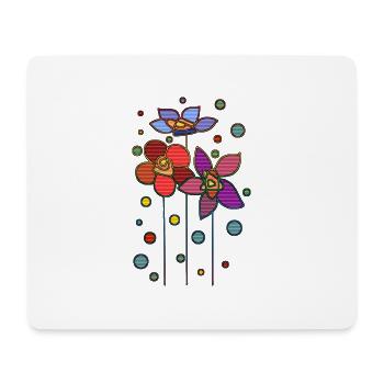 Fleur - Tapis de souris (format paysage) - blanc - Devant