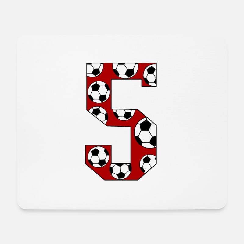 5. Geburtstag Fußball rot - Mousepad (Querformat) - Weiß