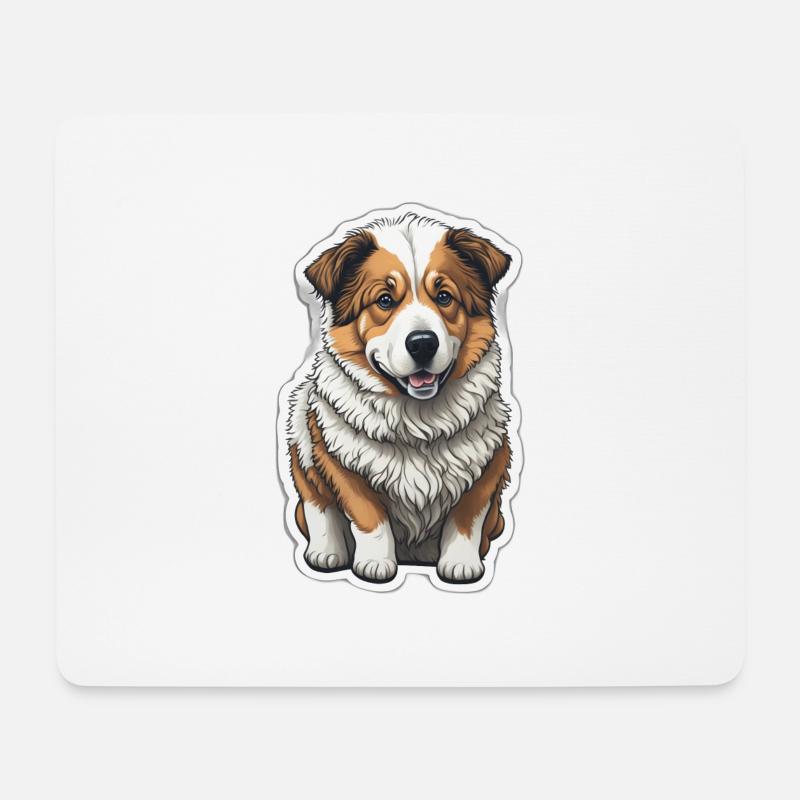 Kleiner Hund - Corgi - Mousepad (Querformat) - Weiß