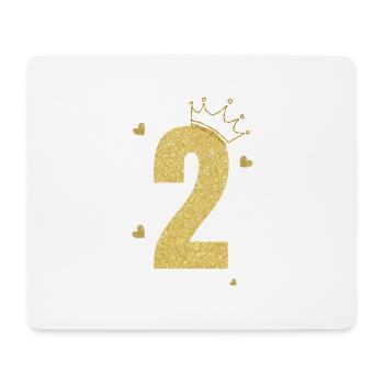 Goldene Krone zum 2. Jahrestag - Mousepad (Querformat) - Weiß - Vorne