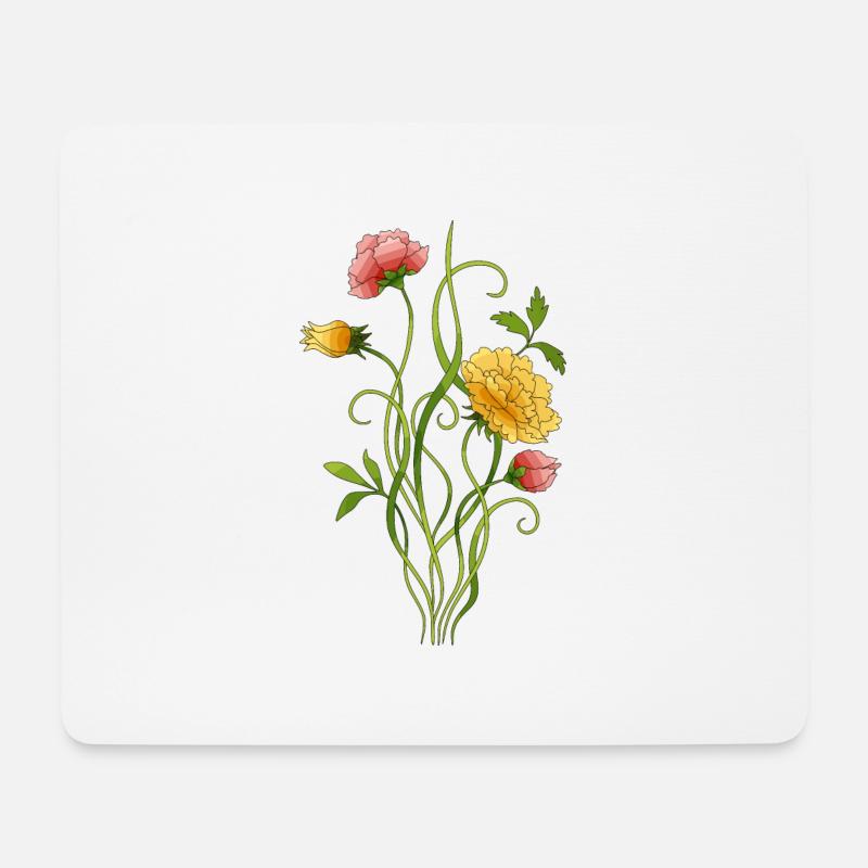Blumen - Mousepad (Querformat) - Weiß