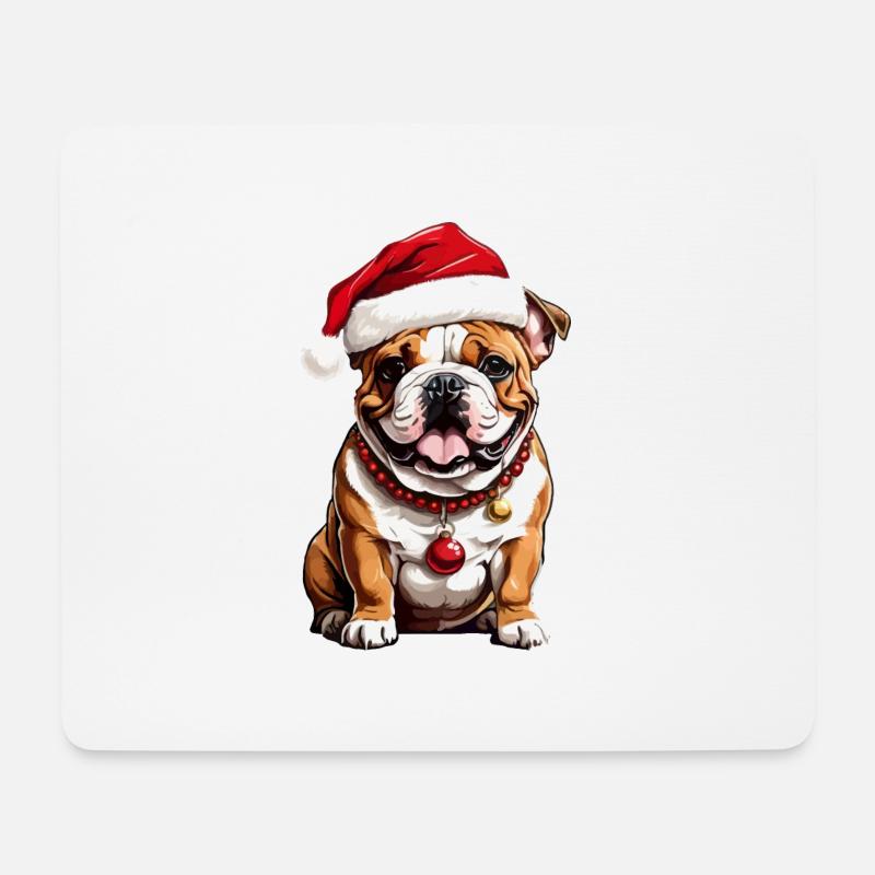 Entzückender Weihnachtshund - Mousepad (Querformat) - Weiß