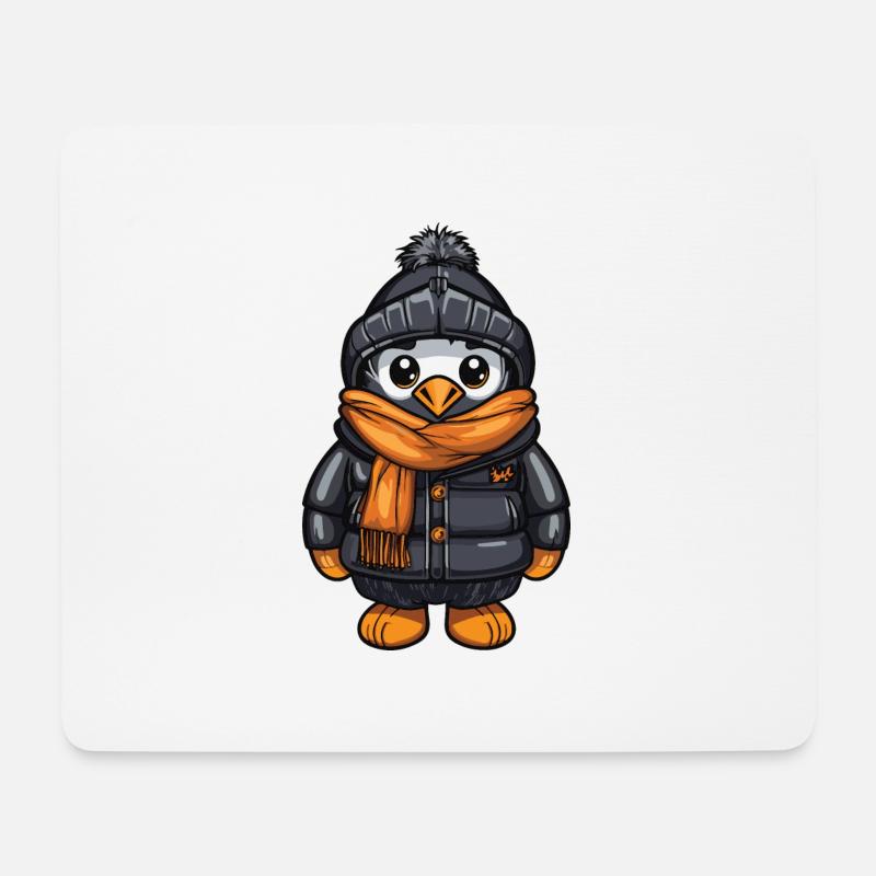 Pinguin Comic Niedlich Winter - Mousepad (Querformat) - Weiß