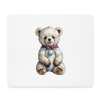 Niedlicher Weihnachtsbär - Mousepad (Querformat) - Weiß - Vorne