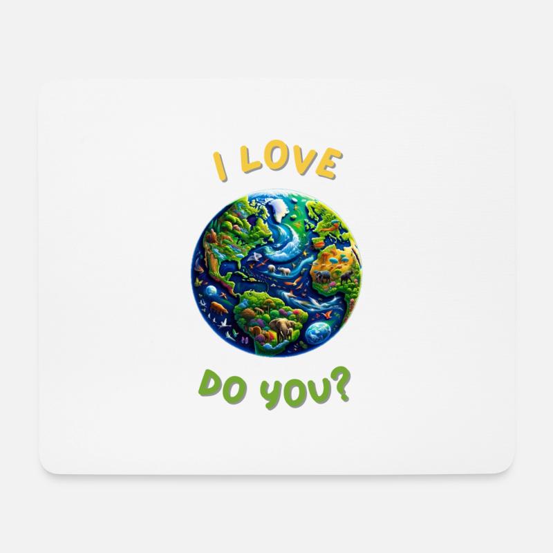 Ich liebe den Planeten Erde. Tun Sie? - Mousepad (Querformat) - Weiß