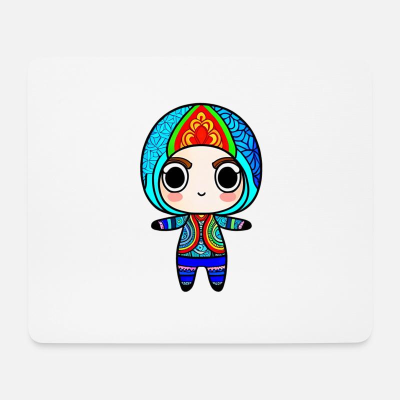Chibi Zentangle - Mousepad (Querformat) - Weiß