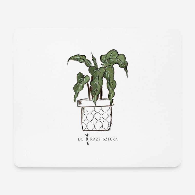 Alocasia - bis zu 3 Mal pro Stück. - Mousepad (Querformat) - Weiß