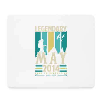 Mai 2014 Jubiläumsgeschenk, Jahrgang Mai 2014. - Mousepad (Querformat) - Weiß - Vorne