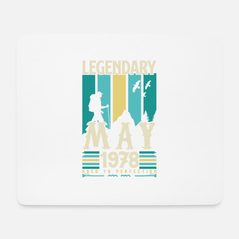 Mai 1978 Jubiläumsgeschenk, Jahrgang Mai 1978. - Mousepad (Querformat) - Weiß