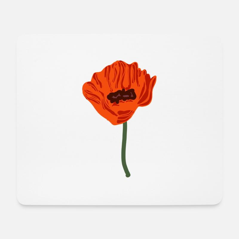 coquelicots à fleurs rouges - Tapis de souris (format paysage) - blanc