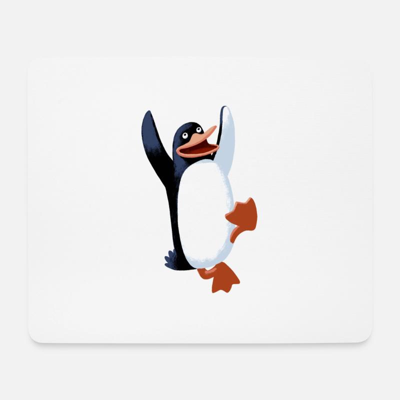 Pinguin - Mousepad (Querformat) - Weiß