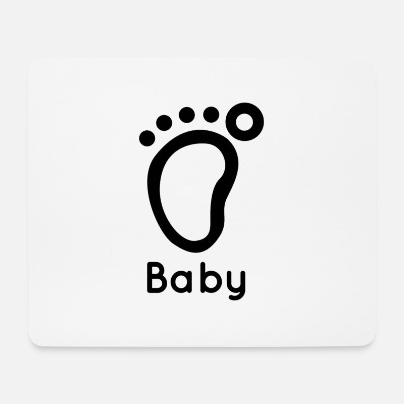 Baby-Fuß - Mousepad (Querformat) - Weiß