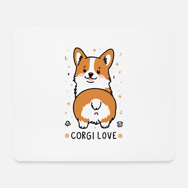 Corgi Liebe - Mousepad (Querformat) - Weiß