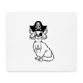 Cute Pirate Cats Buccaneer Eye Patch Hat Costume - Mouse Pad (horizontal) - white - Front