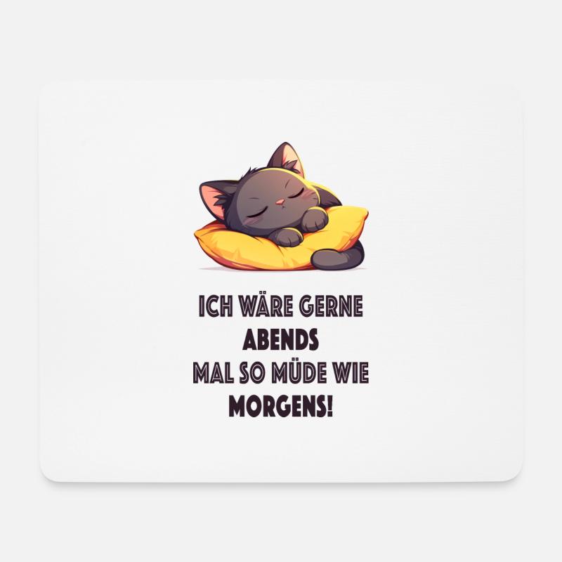 Ich wäre gerne abends mal so müde wie morgens - Mousepad (Querformat) - Weiß